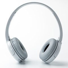 White Wireless Headphone on isolated white background. Entertainment Accessory