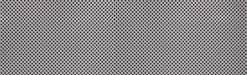 Panoramic texture surface of white aluminum metal mesh pattern background