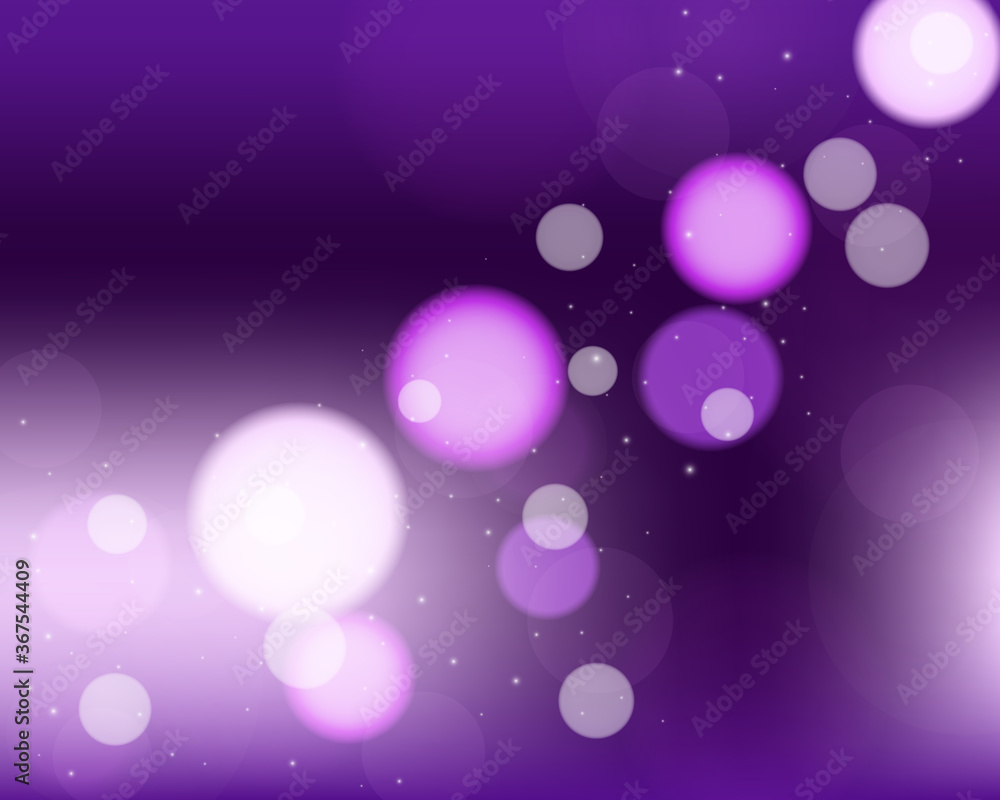 Poster bokeh style of abstract circles of blur glow spark lights on dark purple dark violet mesh gradient b