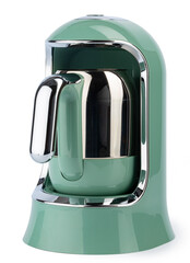 Electric kettle on a stand isolated on white