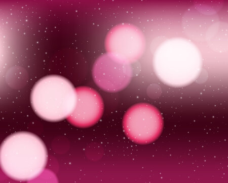 Bokeh Style Of Abstract Circles Of Blur Glow Spark Lights On Pink Burgundy Mesh Gradient Background