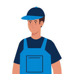 man worker of cleaning service, on white background vector illustration design