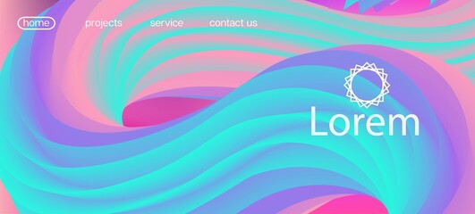 3d Fluid Lucid Vector Background. Landing Page, Pink, Purple Background. 