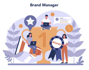 Brand manager concept. Marketing specialist create unique design