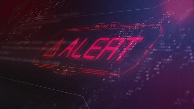 computer screen with programming code and an alert message, concept of computer security, malware or hacker attack (3d render)