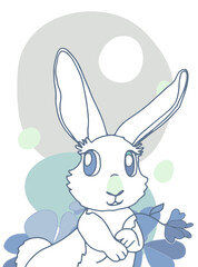 Children's decorative banner with a bunny.