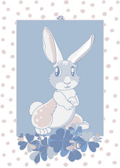 Children's decorative banner with a bunny.