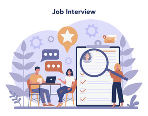 Job interview concept. Idea of employment and hiring. Recruitment - obrazy, fototapety, plakaty