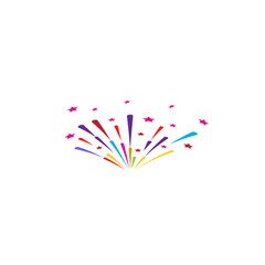 Obraz na płótnie Canvas Fireworks Logo Template vector symbol