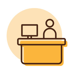 Hotel reception service vector icon