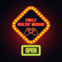 healthy massage in neon sign plank for massage business