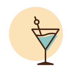 Cocktail drink glass icon vector