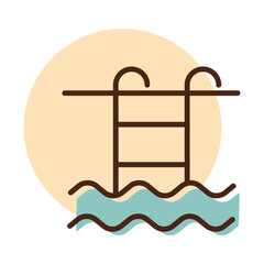 Swimming pool flat vector icon