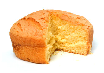 tasty muffin cake, isolated on white
