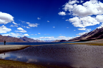Pangong tso lake-Ladakh from different angles with different backgrounds