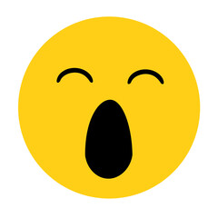  Trendy yawning emoji logo concept on white background