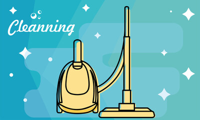 Vacuum cleaner poster. Hygiene and cleaning poster - Vector