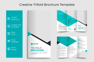 Creative Corporate & Business Trifold Flyer Brochure Template Design, abstract business Trifold brochure, vector brochure template design. Brochure design, cover, annual report, poster, Trifold flyer