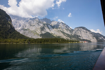 Summer scene in Konigsee lake, Bavaria, South Germany. Europe
