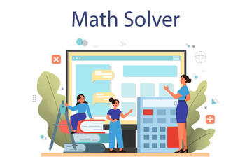Math school online service or platform. Learning mathematics