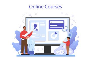Robotics school subject online service or platform. Robot engineering