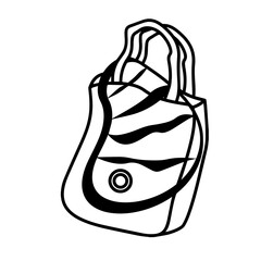Grocery bag icon. Shopping bag with food - Vector