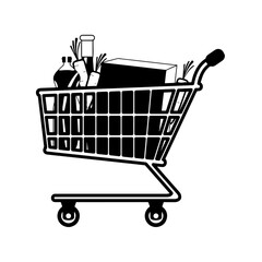 Shopping cart icon. Groceries icons. Market basket - Vector