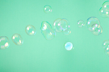 Soap bubbles isolated on a black background