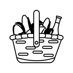Shopping basket icon. Groceries icons. Market basket - Vector