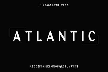 minimal vector, alphabet font, typography design, black style background, letters and numbers