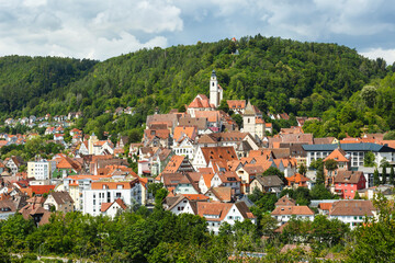 Panorama der Stadt Horb am Neckar im Landkreis Freudenstadt