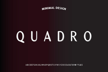 minimal vintage font, typeface design, black style background, alphabet vector design