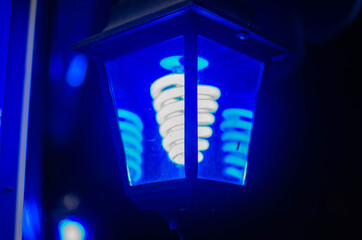 included street light that glows in the night