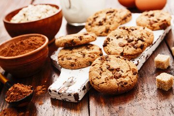 Oatmeal cookies with chocolate