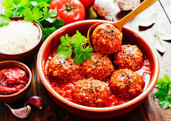Meatballs with rice
