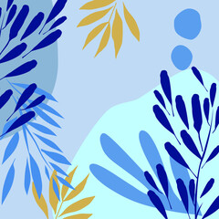 Fototapeta premium illustration vector EPS Print hand draw painted abstract modern art plant botanical garden scandinavian nordic design style for fashion or cover or background or other