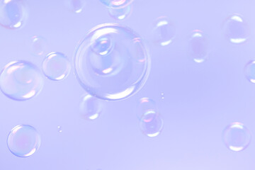 transparent soap bubbles float background.