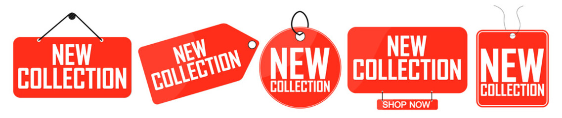 Set New Collection banners design template, vector illustration