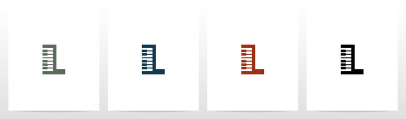 Piano Keys On Letter Logo Design L