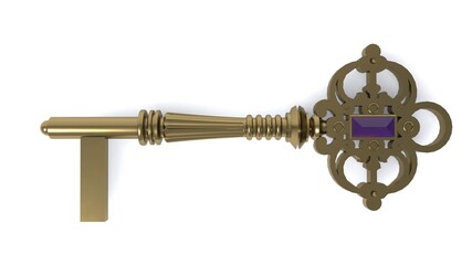 3D illustration of letter I Key