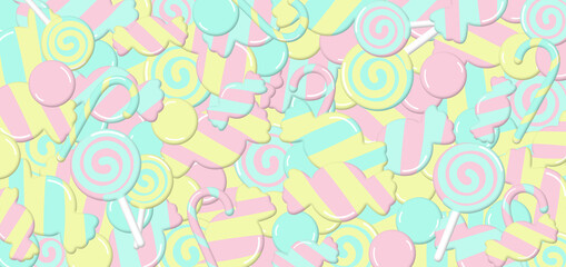 Candy on colorful background, lollipop