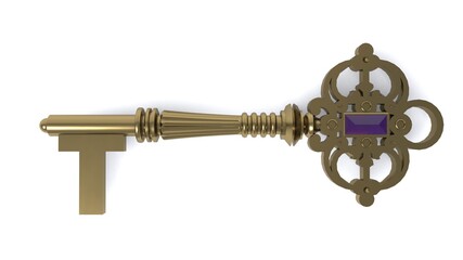 3D illustration of letter T Key