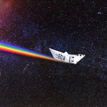 Paperboat sailing through Universe