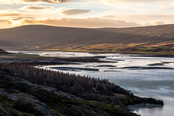 Lagarfljot, a river that widens into a lake in eastern Iceland