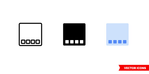 Desktop icon of 3 types. Isolated vector sign symbol.