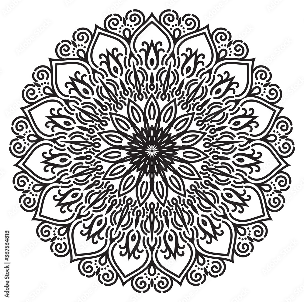Wall mural abstract mandala graphic design decorative elements isolated on white color background for ancient g