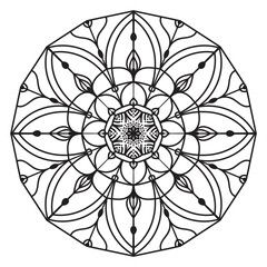 Abstract mandala graphic design decorative elements isolated on white color background for ancient geometric concepts