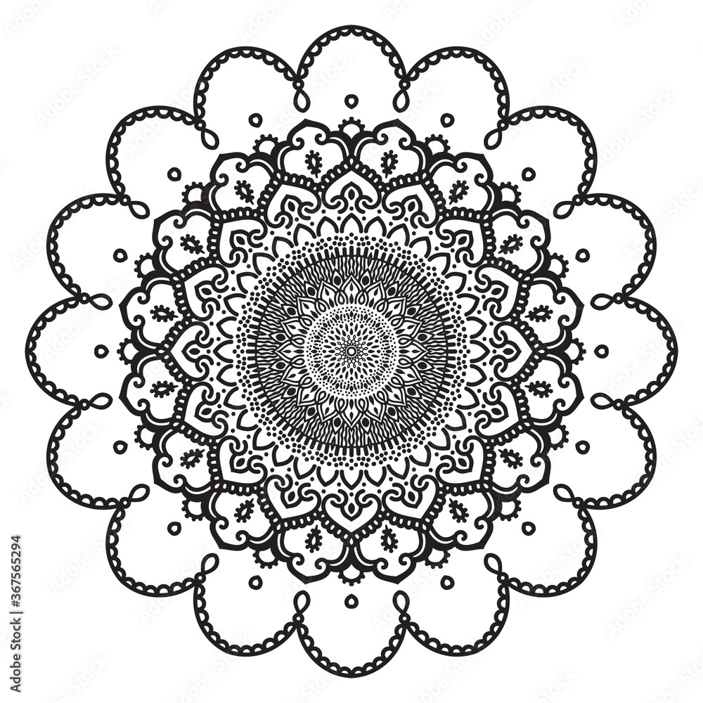 Wall mural abstract mandala graphic design decorative elements isolated on white color background for ancient g