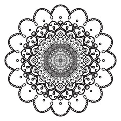 Abstract mandala graphic design decorative elements isolated on white color background for ancient geometric concepts