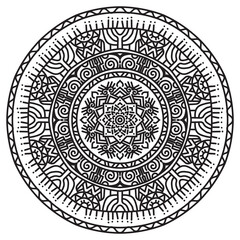 Abstract mandala graphic design decorative elements isolated on white color background for ancient geometric concepts